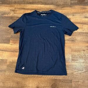 Eddie Bauer Blue FREEDRY Motion Performance T-Shirt S Running Workout Camping